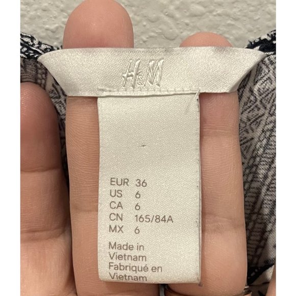 H&M Black White Tribal Boho Midi Dress - Picture 2 of 4